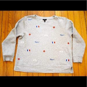 Talbots French Embroidered Sweatshirt sz Mp